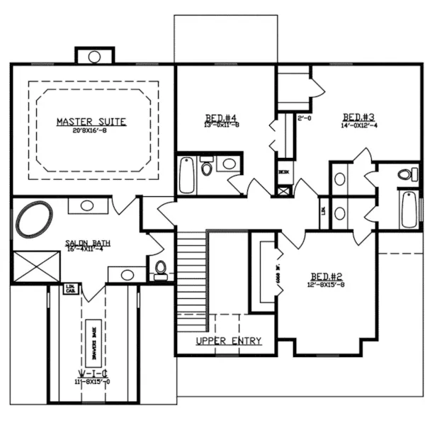 Traditional House Plan Second Floor - Kendall Manor Traditional Home 086D-0148 - Shop House Plans and More