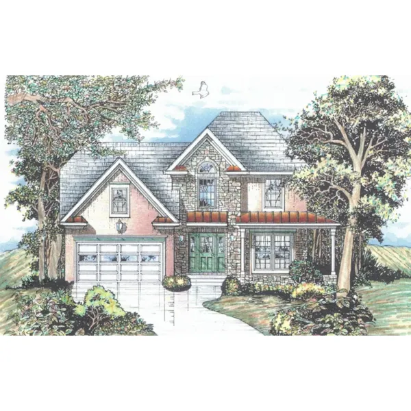 Traditional House Plan Front of Home - Kendall Manor Traditional Home 086D-0148 - Shop House Plans and More