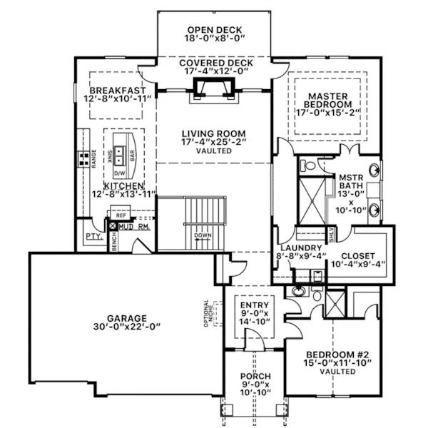 Ranch House Plan First Floor - Camilla Lane Ranch Home 086D-0149 - Shop House Plans and More