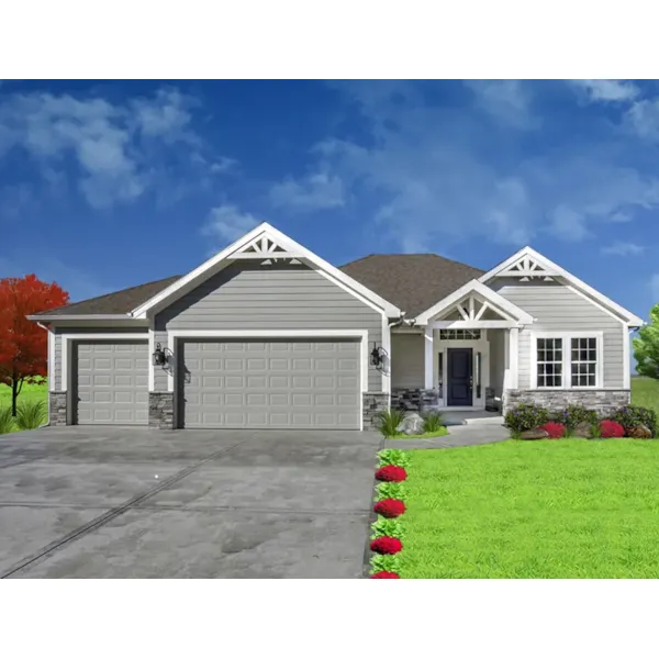 Ranch House Plan Front of Home - Camilla Lane Ranch Home 086D-0149 - Shop House Plans and More