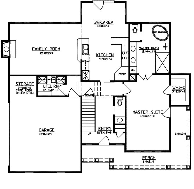 Traditional House Plan First Floor - 086D-0150 - Shop House Plans and More