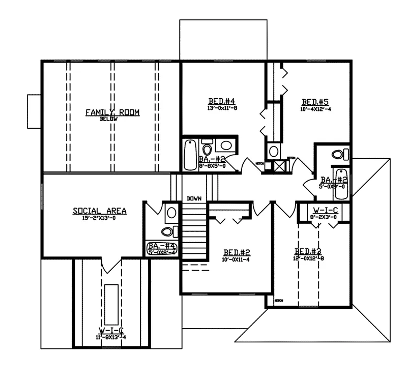 Traditional House Plan Second Floor - 086D-0150 - Shop House Plans and More