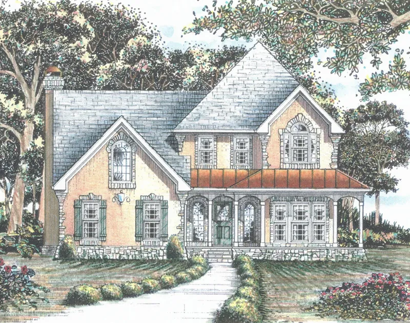 Traditional House Plan Front of Home - 086D-0150 - Shop House Plans and More