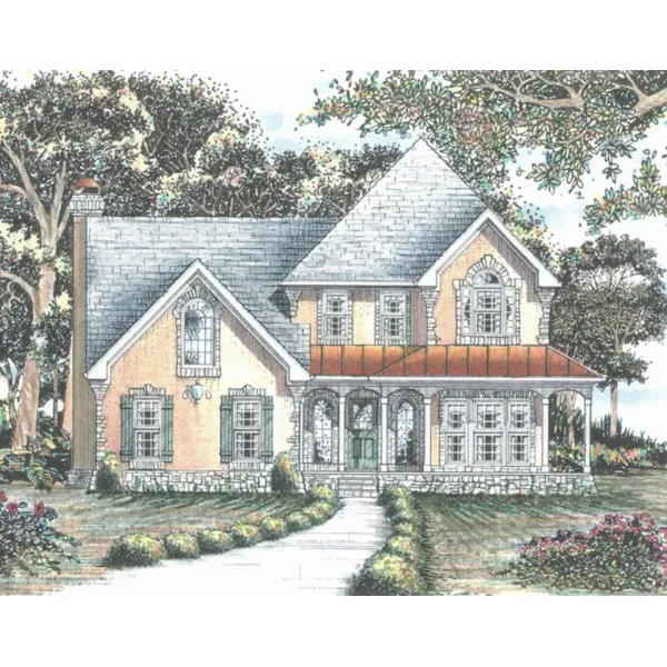 Traditional House Plan Front of Home - Dollman Country Home 086D-0150 - Shop House Plans and More