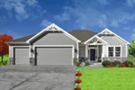Ranch House Plan Front of Home - 086D-0151 - Shop House Plans and More