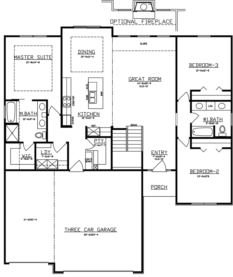 Traditional House Plan First Floor - 086D-0152 - Shop House Plans and More