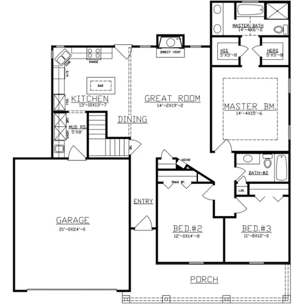 Traditional House Plan First Floor - 086D-0153 - Shop House Plans and More