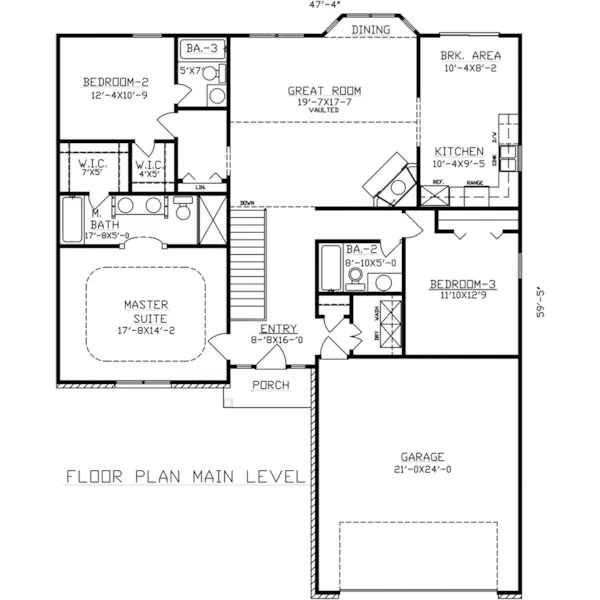 Traditional House Plan First Floor - 086D-0156 | House Plans and More