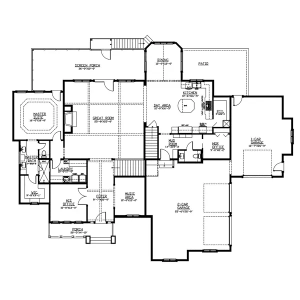 Luxury House Plan First Floor - 086D-0161 | House Plans and More