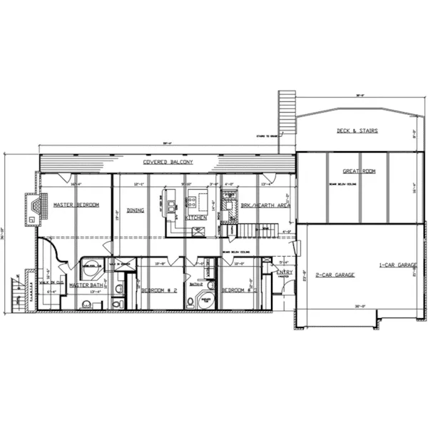 Contemporary House Plan First Floor - 086D-0164 | House Plans and More