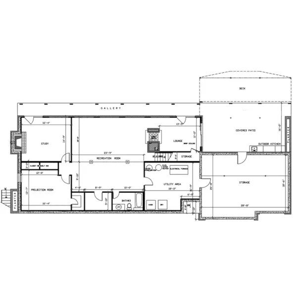 Contemporary House Plan Lower Level Floor - 086D-0164 | House Plans and More