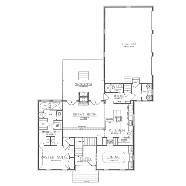 Georgian House Plan First Floor - 086D-0166 | House Plans and More