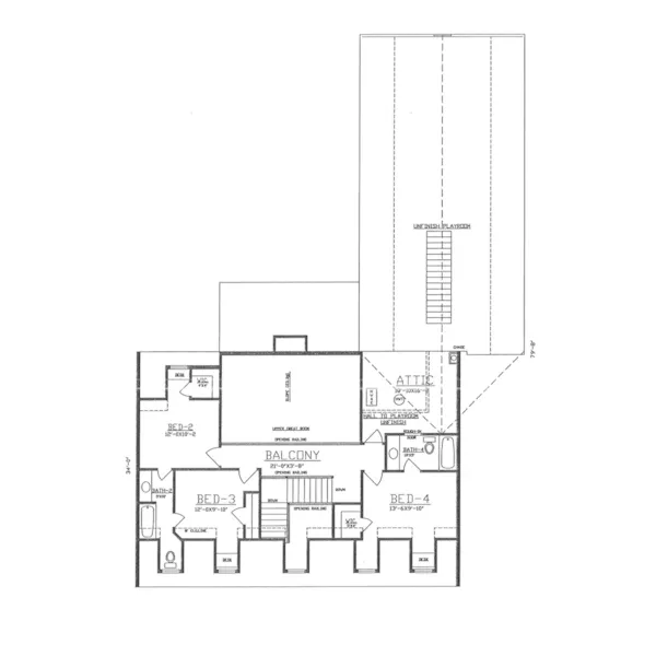 Georgian House Plan Second Floor - 086D-0166 | House Plans and More