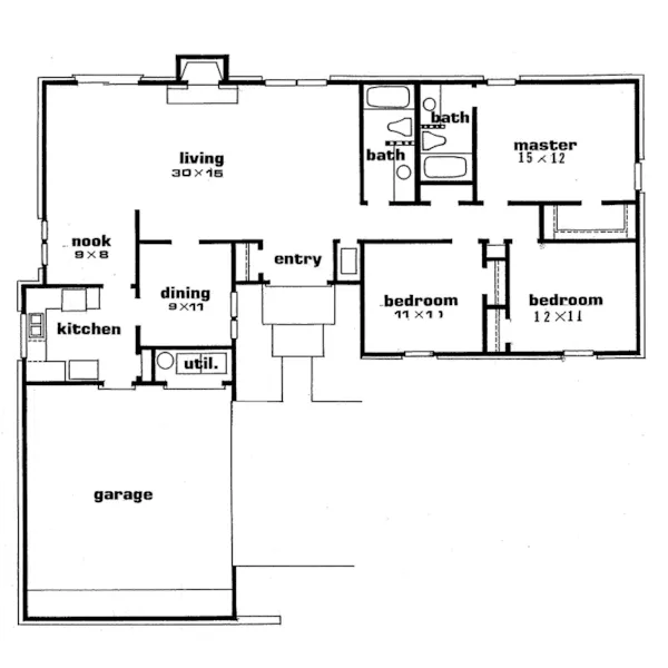 Contemporary House Plan First Floor - 086D-0168 | House Plans and More