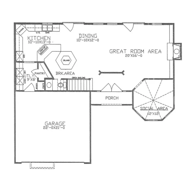 Traditional House Plan First Floor - 086D-0170 | House Plans and More