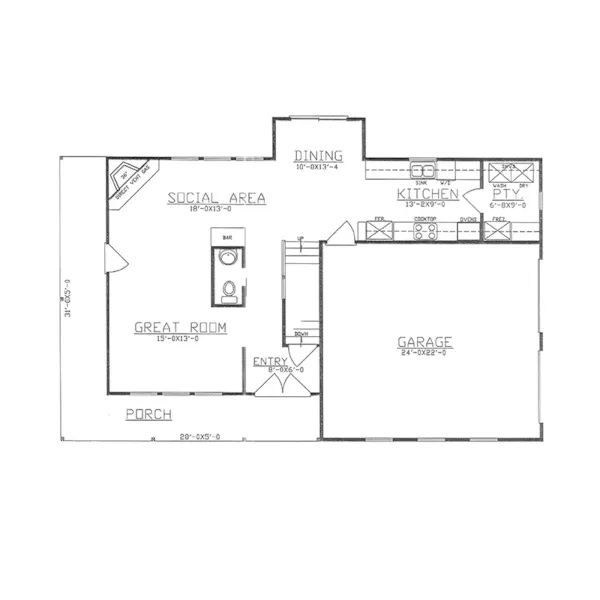 Farmhouse Plan First Floor - 086D-0171 | House Plans and More