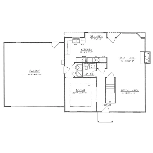 Traditional House Plan First Floor - 086D-0174 | House Plans and More