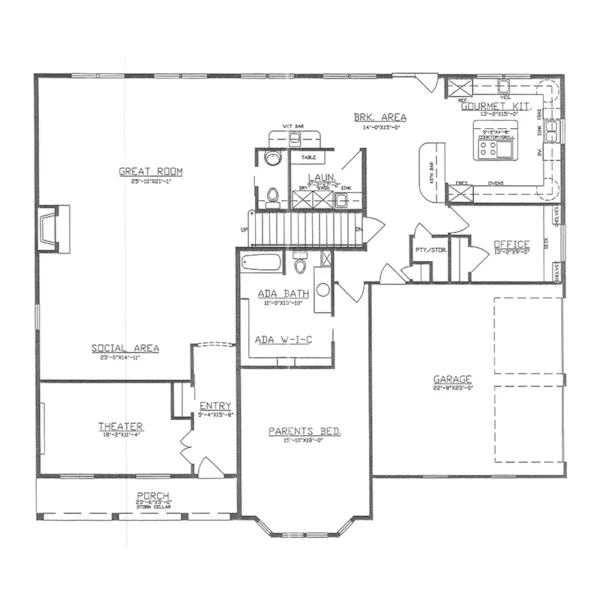 Luxury House Plan First Floor - 086S-0001 | House Plans and More