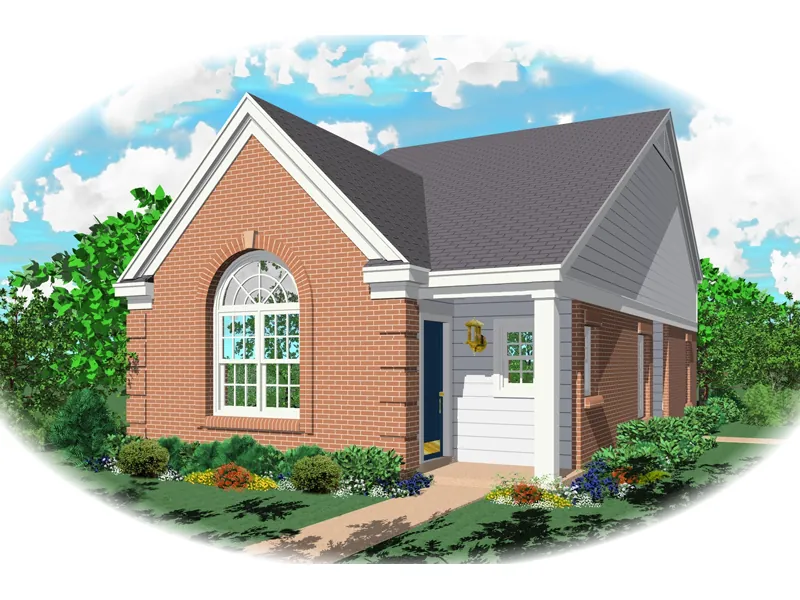 Brick Ranch Home With Prominent Arched Window