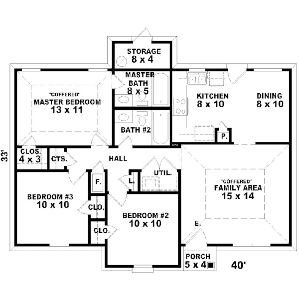 Country House Plan First Floor - Franklin Creek Ranch Home 087D-0003 - Search House Plans and More