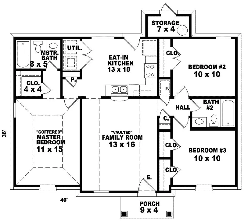 Traditional House Plan First Floor - Summit Place Traditional Home 087D-0004 - Shop House Plans and More
