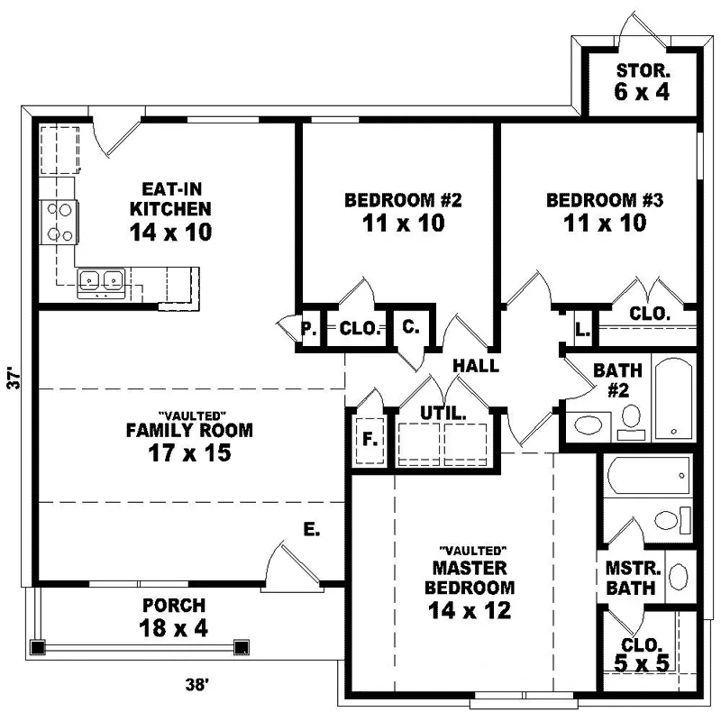Ranch House Plan First Floor - Mirage Place Ranch Home 087D-0008 - Shop House Plans and More