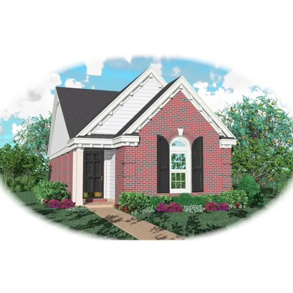 Front of Home - Heron Narrow Lot Ranch Home 087D-0010 - Shop House Plans and More