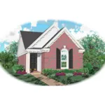 Front of Home - Heron Narrow Lot Ranch Home 087D-0010 - Shop House Plans and More