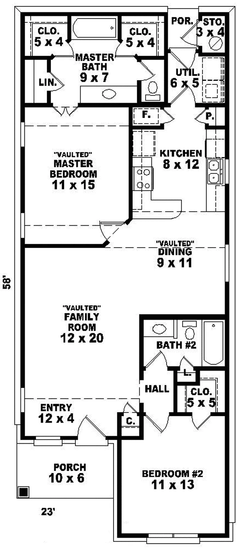 Traditional House Plan First Floor - Harundale Narrow Lot Home 087D-0011 - Search House Plans and More