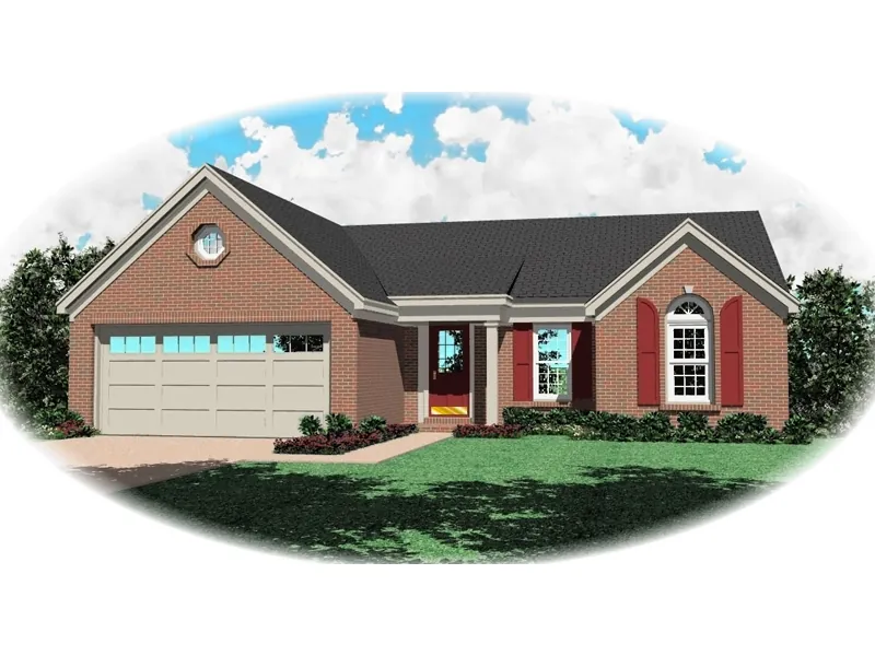 Southern House Plan Front of Home - Lingerwood Ranch Home 087D-0015 - Shop House Plans and More