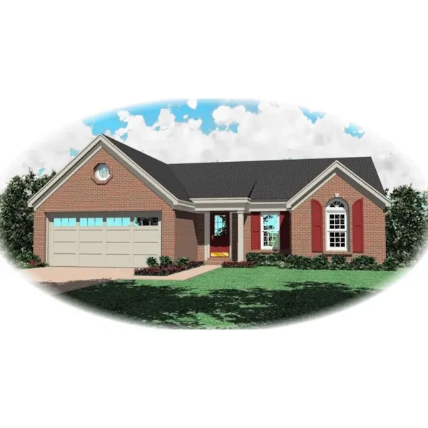 Ranch House Plan Front of Home - Lingerwood Ranch Home 087D-0015 - Shop House Plans and More