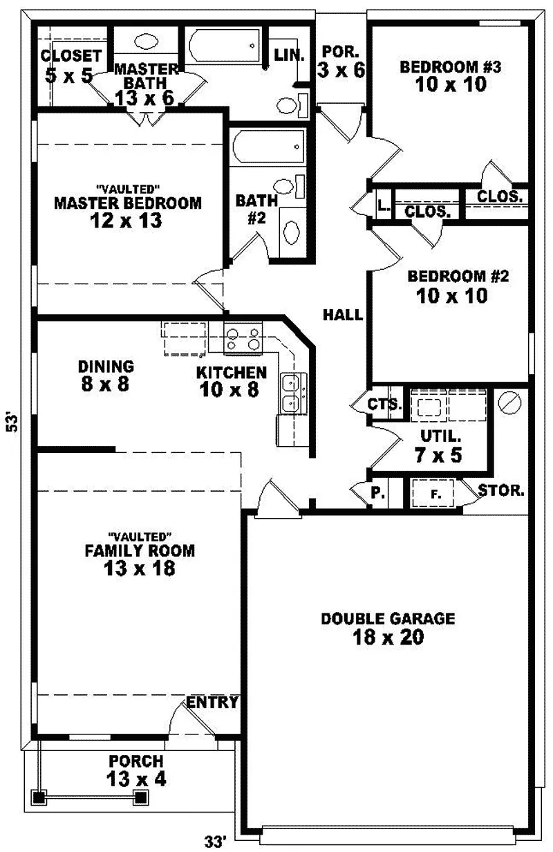 Country House Plan First Floor - Logan Hill Ranch Home 087D-0016 - Shop House Plans and More
