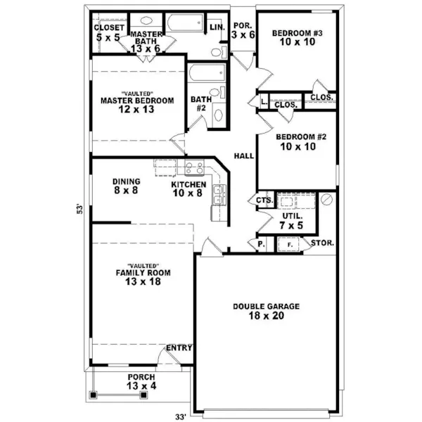 Country House Plan First Floor - Logan Hill Ranch Home 087D-0016 - Shop House Plans and More