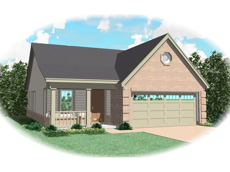 Ranch House Plan Front of Home - Logan Hill Ranch Home 087D-0016 - Shop House Plans and More