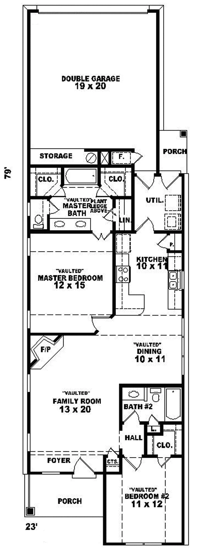 Ranch House Plan First Floor - Greensbelt Point Acadian Home 087D-0017 - Search House Plans and More
