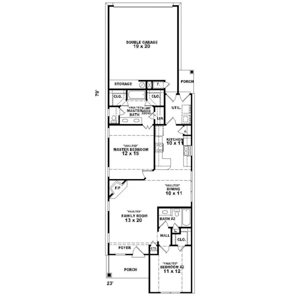 Ranch House Plan First Floor - Greensbelt Point Acadian Home 087D-0017 - Search House Plans and More