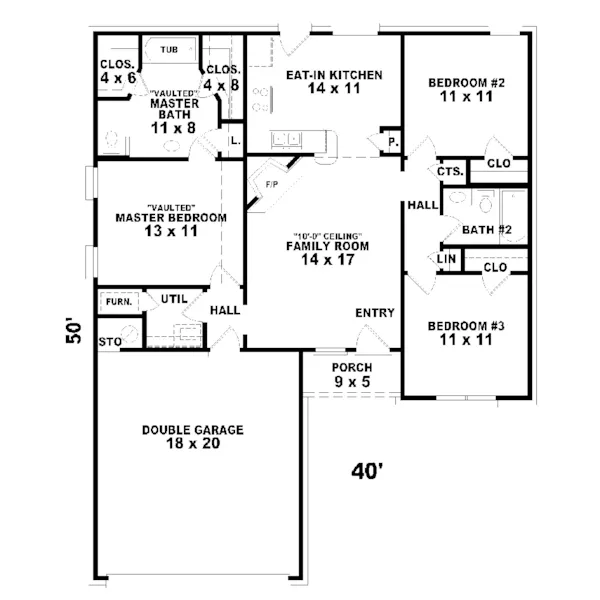 Traditional House Plan First Floor - Hartwell Narrow Lot Home 087D-0019 - Search House Plans and More