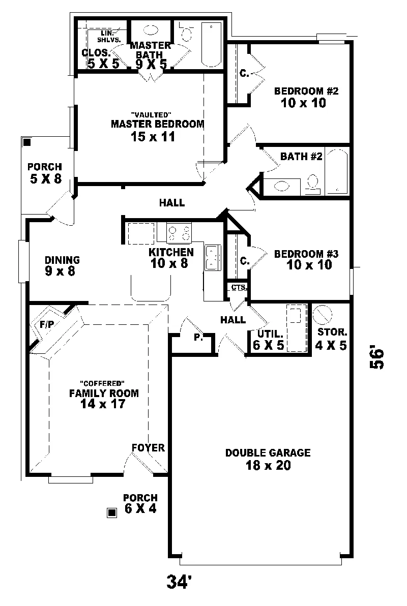 Country House Plan First Floor - Sorrell Narrow Lot Home 087D-0022 - Shop House Plans and More