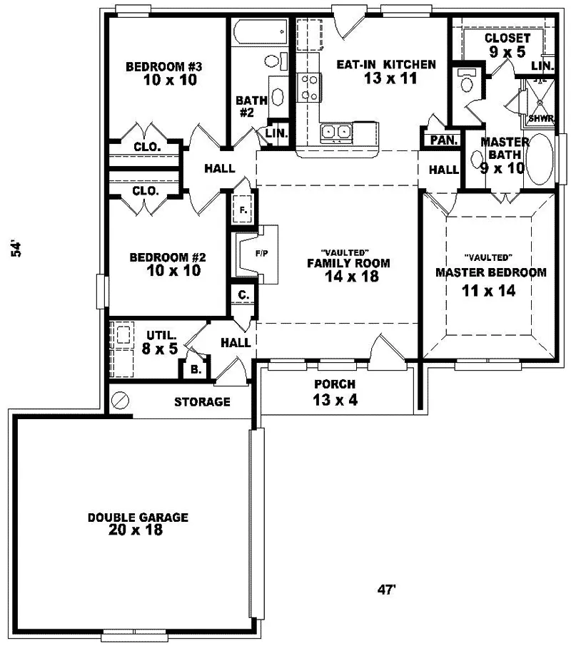 Southern House Plan First Floor - Dillman European Home 087D-0023 - Search House Plans and More
