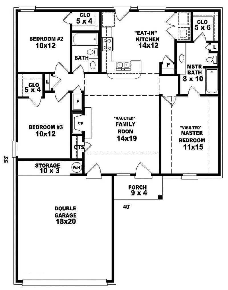 Traditional House Plan First Floor - Verdella Ranch Home 087D-0024 - Shop House Plans and More