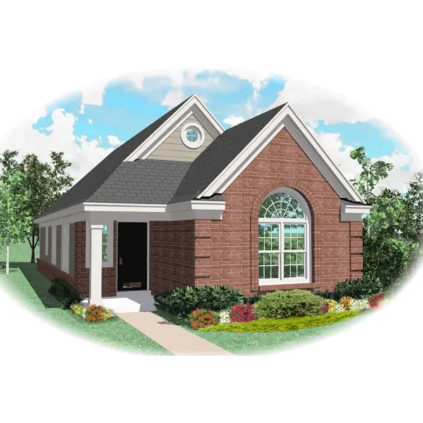 Country House Plan Front of Home - Rutger Narrow Lot Ranch Home 087D-0025 - Shop House Plans and More