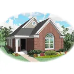 Country House Plan Front of Home - Rutger Narrow Lot Ranch Home 087D-0025 - Shop House Plans and More