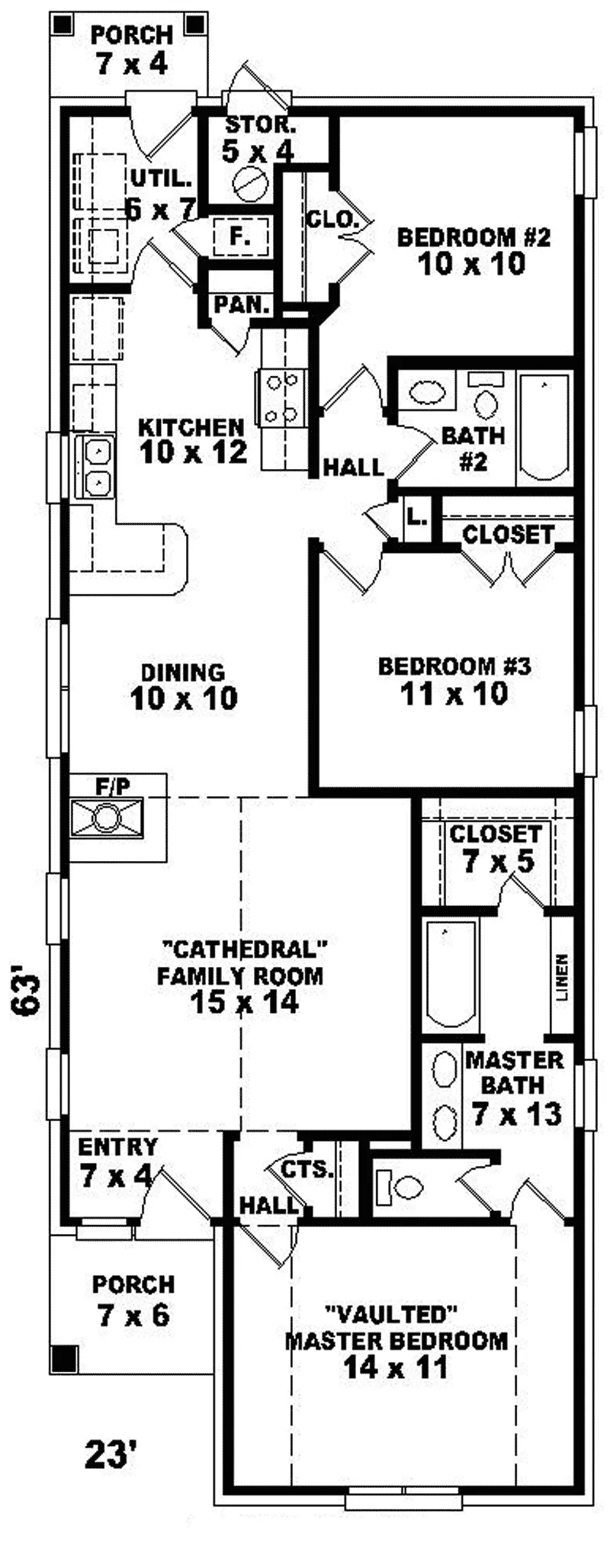 Ranch House Plan First Floor - Grass Valley Country Ranch Home 087D-0029 - Search House Plans and More
