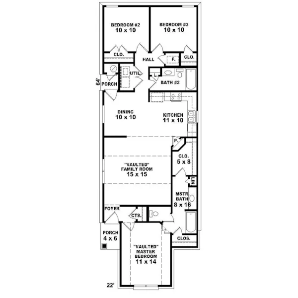 Southern House Plan First Floor - Sydney Springs Narrow Lot Home 087D-0036 - Shop House Plans and More