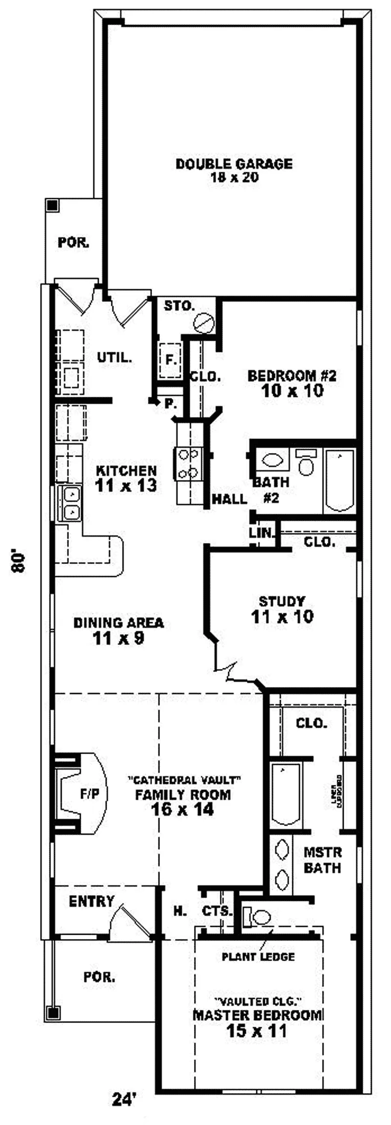 Neoclassical House Plan First Floor - Turner Mill Narrow Lot Home 087D-0037 - Shop House Plans and More