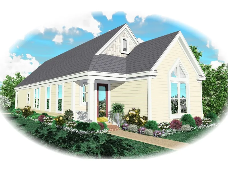 Neoclassical House Plan Front of Home - Turner Mill Narrow Lot Home 087D-0037 - Shop House Plans and More