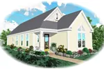 Neoclassical House Plan Front of Home - Turner Mill Narrow Lot Home 087D-0037 - Shop House Plans and More