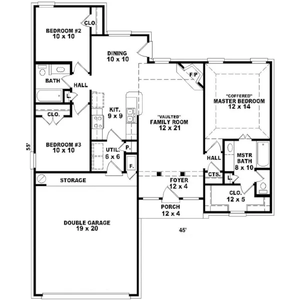 Country House Plan First Floor - Caraway European Ranch Home 087D-0039 - Search House Plans and More