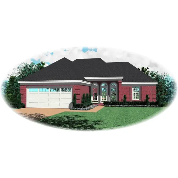 Country House Plan Front of Home - Caraway European Ranch Home 087D-0039 - Search House Plans and More