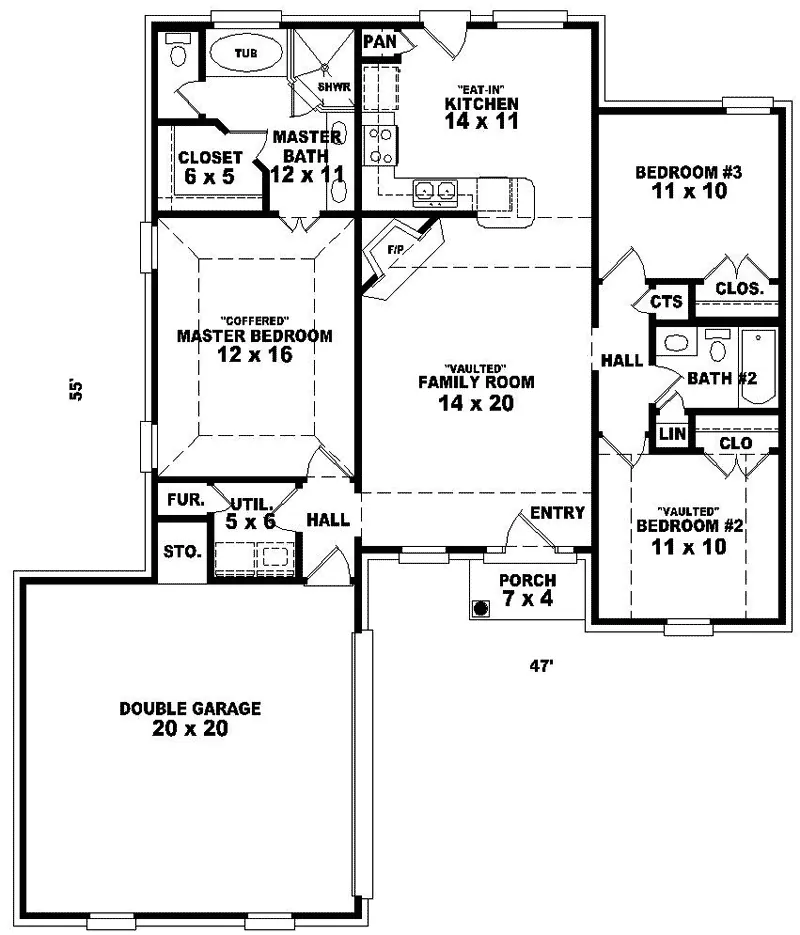 Traditional House Plan First Floor - Elise Park Traditional Home 087D-0040 - Search House Plans and More